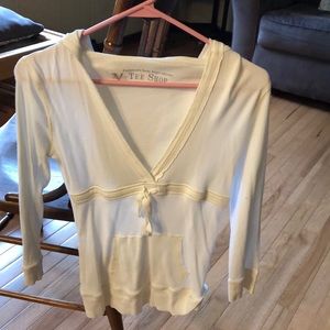 1/4 long sleeve hooded T-shirt